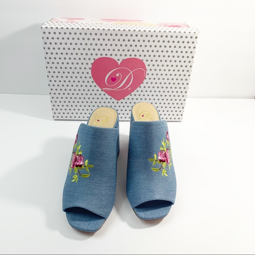 Slide on Heel in Blue Jean - Picture 4 of 7